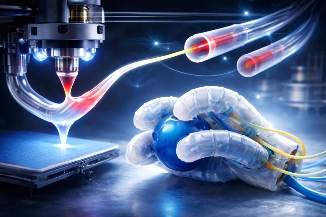 Döner Çok Malzemeli 3D Baskı ile Pnömatik Olarak Programlanabilir Yumuşak Robotlar